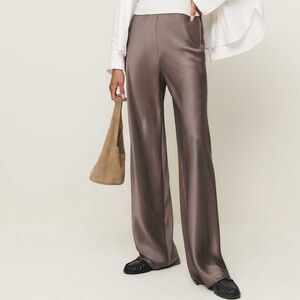Reformation Mid Rise Satin Gale Pants
